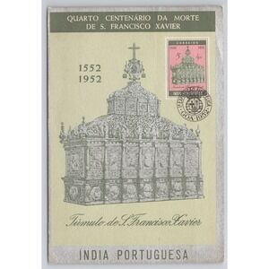 India Portuguesa 1952 Quarto‎ Centenario S Francisco Xavier Postcard